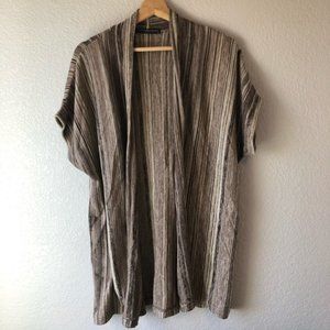 Peruvian connection brown striped cardigan M, NWOT